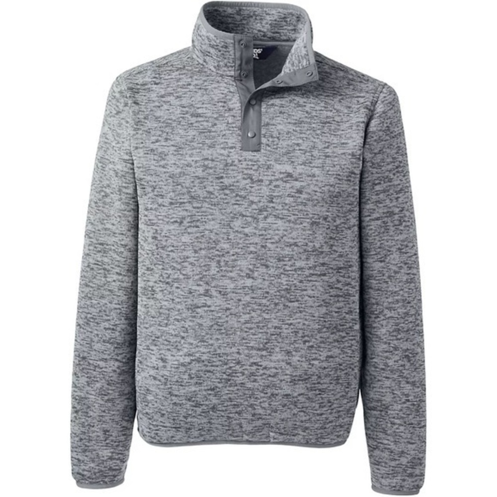 Lands’ End Large Unisex Gray Sweater Fleece Pullover NWT
